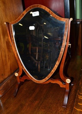 Lot 627 - A Victorian shield shaped toilet mirror with ivory bosses