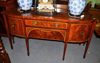 Lot 644 - George III mahogany and crossbanded sideboard