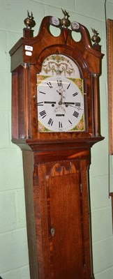 Lot 656 - 19th century oak longcase clock with painted dial signed Joseph Allyn, Hull