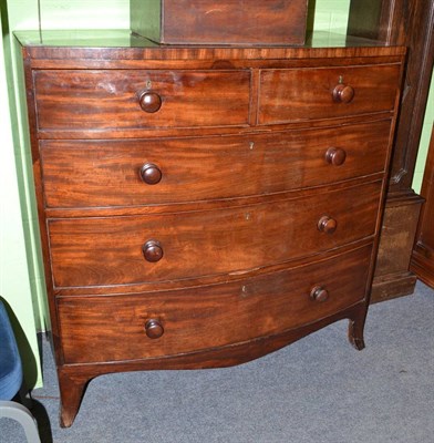 Lot 659 - Early 19th century mahogany bow fronted chest of drawers