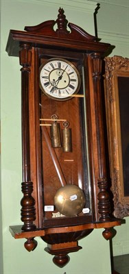 Lot 660 - A Vienna type double weight driven wall clock