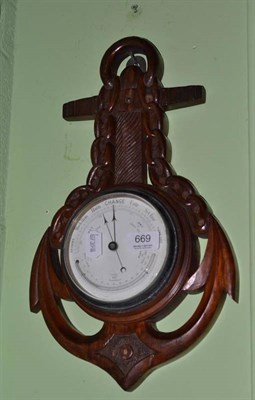 Lot 669 - Barometer with anchor backboard