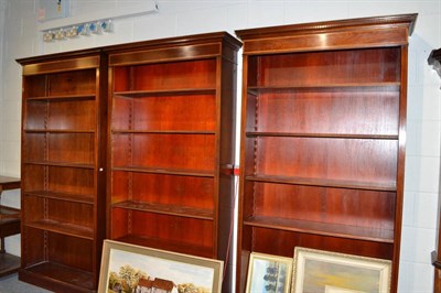 Lot 681 - Three reproduction mahogany bookcases