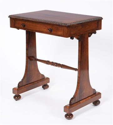 Lot 850 - An Early Victorian Rosewood Side Table, in the manner of Gillows, with a single frieze drawer...