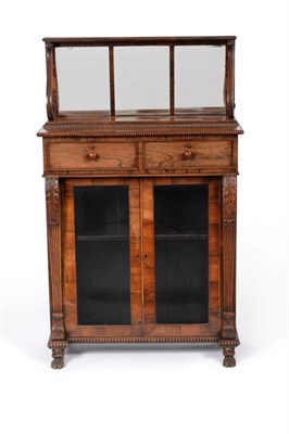 Lot 851 - A Fine Regency Rosewood Chiffonier, early 19th century, the mirrored superstructure with...