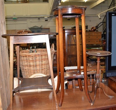 Lot 715 - A mahogany torchere and wine table