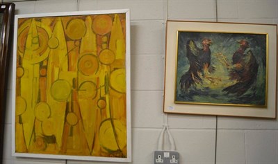 Lot 733 - William Shone, abstract oil and another