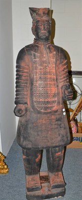 Lot 750 - Large plaster figure of a Japanese warrior