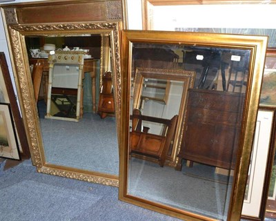 Lot 777 - Three reproduction gilt framed wall mirrors