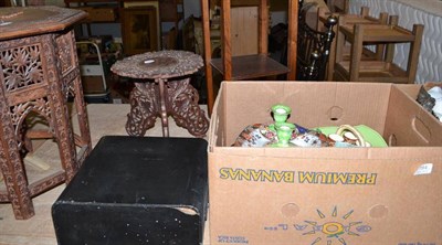 Lot 784 - Quantity of household china and glass, typewriters, tables etc