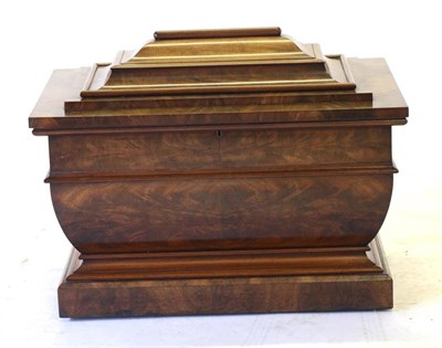 Lot 863 - An Early 19th Century Mahogany Sarcophagus Shape Wine Cooler, with hinged lid  enclosing a lead...