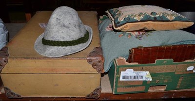 Lot 798 - Assorted costume accessories including tweed wool hats and deer stalker, Christian Dior tie and...