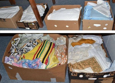 Lot 802 - A large quantity of linen, lace, fabric, etc (eleven boxes)