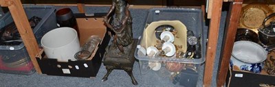 Lot 803 - A collection of household and decorative glass, ornaments, cold cast bronze animals, etc