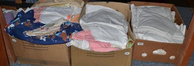 Lot 804 - A large quantity of linen, lace, fabric, etc (ten boxes)