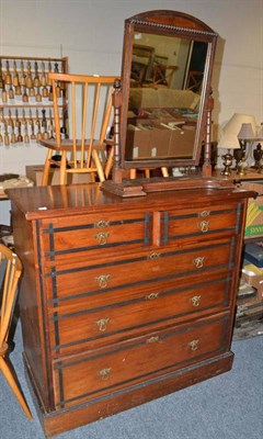 Lot 830 - Late Victorian walnut chest and a mirror stamped George Davis, Plymouth