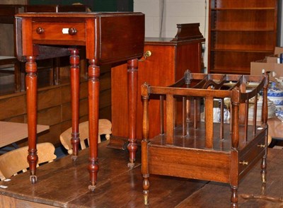 Lot 863 - A Canterbury, four pine chairs, side table and a coal purdonium