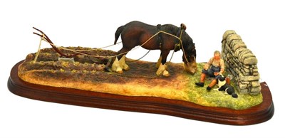 Lot 5001 - Border Fine Arts 'Ploughman's Lunch' (Bay Shire, Farmer and Collie), model No. B0090B, limited...