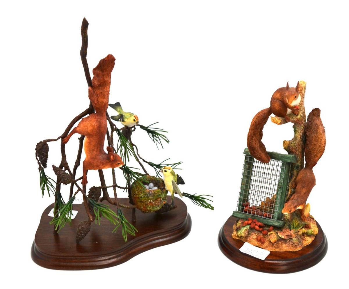 Lot 5002 - Border Fine Arts 'Red Squirrel and Goldcrests', model No. B0862 by Ray Ayres, limited edition...