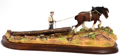 Lot 5009 - Border Fine Arts 'Logging', model No. B0700 by Ray Ayres, limited edition 11/1750, on wood base