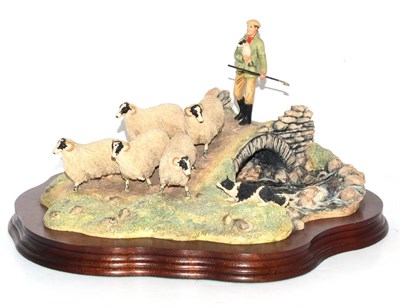 Lot 5010 - Border Fine Arts 'Down From The Hills' (Shepherd, Sheep and Collie), model No. JH18 by...