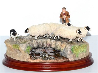 Lot 5026 - Border Fine Arts 'Ewe Turn', model No. B1425 by Ray Ayres, limited edition 66/500, on wood...