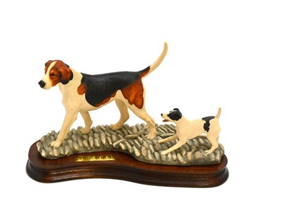 Lot 5042 - Border Fine Arts 'Old English Foxhound and Fox Terrier', model No. L91 by Mairi Laing Hunt,...