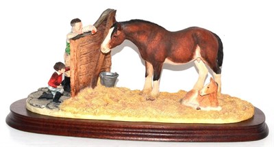 Lot 5059 - Border Fine Arts 'Next Generation' (Mare, foal, man and boy), model No. B0201 by Anne Wall, limited
