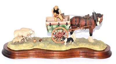 Lot 5074 - Border Fine Arts 'Supplementary Feeding' (Tip Cart), model No. JH57 by Anne Butler, limited edition