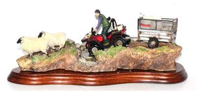 Lot 5076 - Border Fine Arts 'All In A Days Work' (Farmer on ATV Herding Sheep), model No. B0593 by Kirsty...
