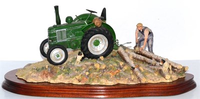 Lot 5077 - Border Fine Arts 'Hauling Out' (Field Marshall Tractor), model No. JH98 by Ray Ayres, limited...