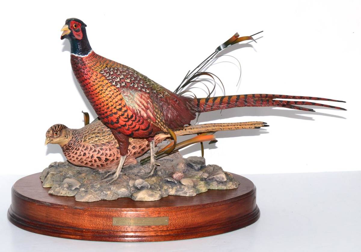 Lot 5078 - Border Fine Arts 'The Hiding Place' (Cock and Hen Pheasant), model No. L128 by Frank DiVita,...