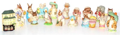 Lot 5093 - Beswick Beatrix Potter figures comprising: Benjamin Bunny, 1105/2; Hunca Munca, 1198; Hunca...
