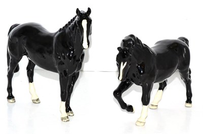 Lot 5094 - Beswick Hunter, model No. H260, limited edition 63/500, black gloss, with box and certificate;...