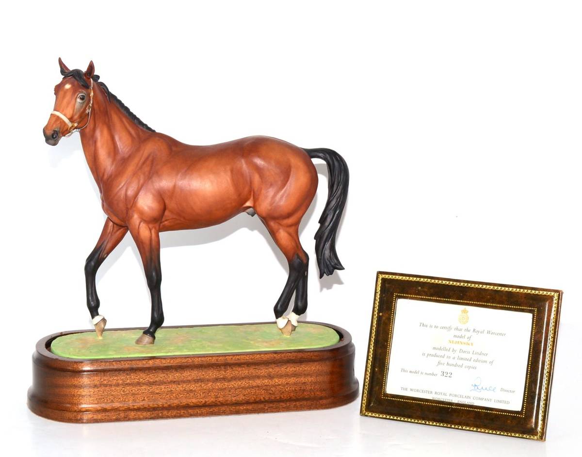 Lot 5103 - Royal Worcester Race Horse 'Nijinsky', model No. RW3893 by Doris Lindner, limited edition...