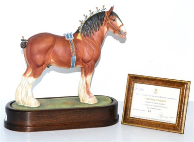 Lot 5112 - Royal Worcester 'Clydesdale Stallion', model No. RW3944 by Doris Lindner, limited edition...