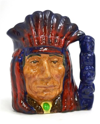 Lot 5117 - Royal Doulton North American Indian small character jug, model No. D6614, unusual colourway