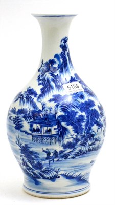 Lot 5139 - A Chinese blue and white baluster vase, signed to base