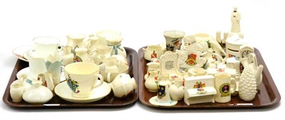 Lot 5146 - Two trays of crested china including Goss