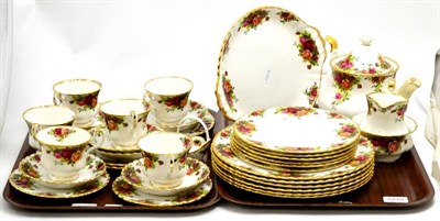 Lot 5175 - A Royal Albert Old Country Roses pattern service (on two trays)
