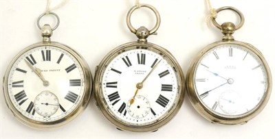 Lot 5186 - Two silver pocket watches and a pocket watch stamped 'Bay State Imperial Coin' (3)