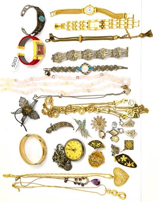 Lot 5203 - Indian white metal jewellery, silver Charles Horner heart pendant, Joan Rivers watch, Aeroplane...