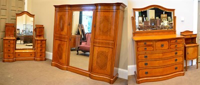 Lot 898 - A Fine Late Victorian Satinwood Four Piece Bedroom Suite, late 19th century, comprising a...