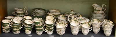 Lot 5240 - Two 19th century green and gilt partial tea services, approximately one hundred pieces (some a.f.)