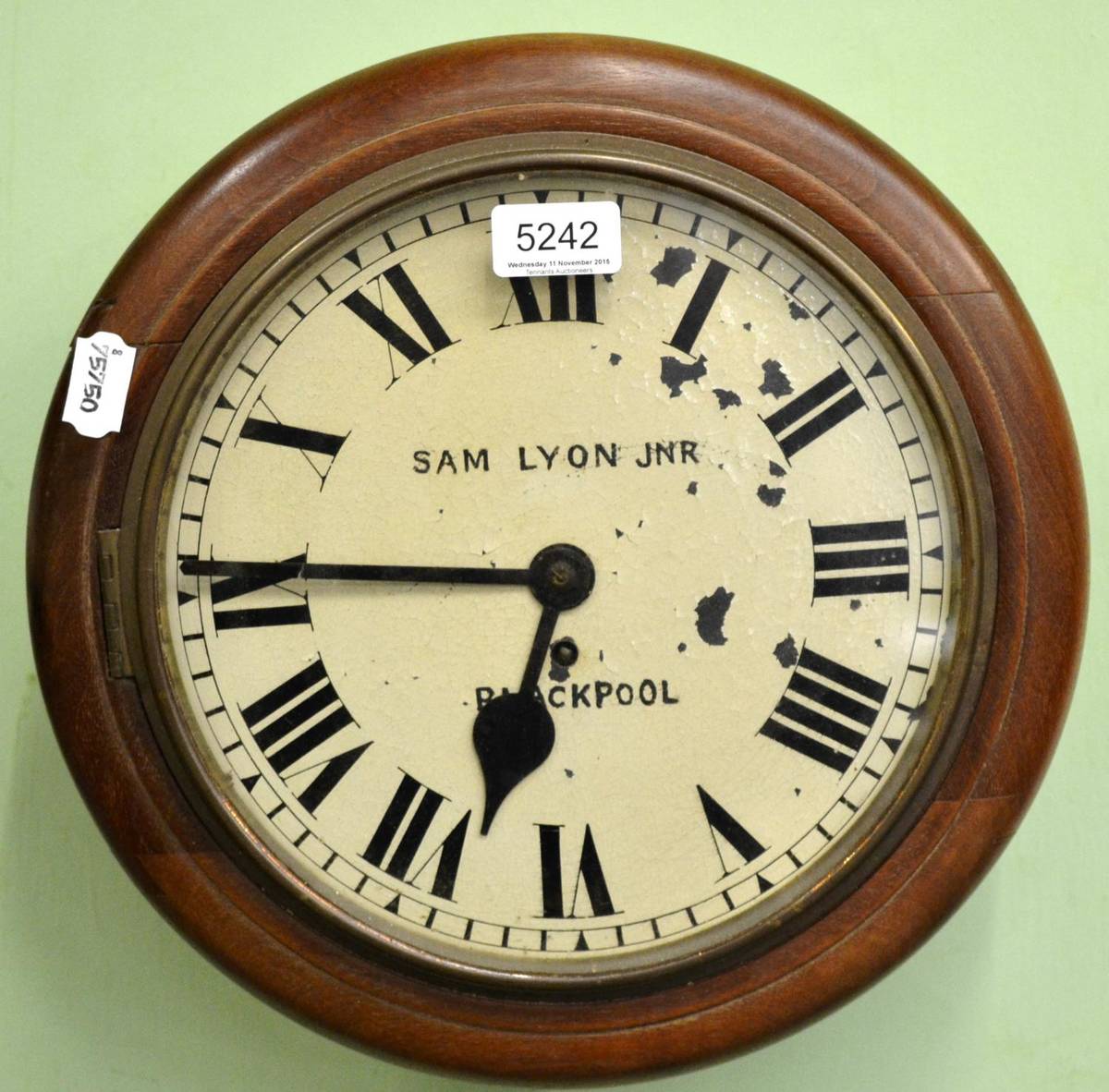 Lot 5242 - Sam Lyon Of Blackpool Wall Clock