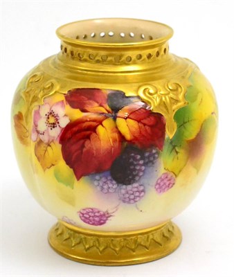 Lot 5251 - A Royal Worcester china vase painted with blackberries by Kitty Blake