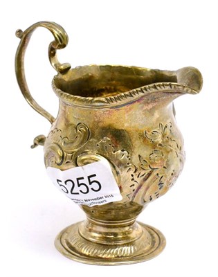 Lot 5255 - George III silver cream jug, marks worn