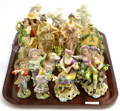 Lot 5264 - A pair of Sampson of Paris figures, Staffordshire pearlware figure and various other figures...