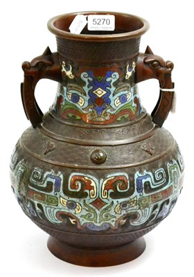 Lot 5270 - A Chinese cloisonne vase, 32cm high