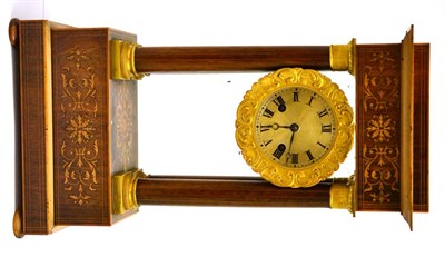 Lot 5277 - A French rosewood portico clock